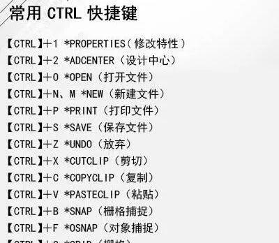CAD命令快捷键大全（全面掌握CAD快捷键）